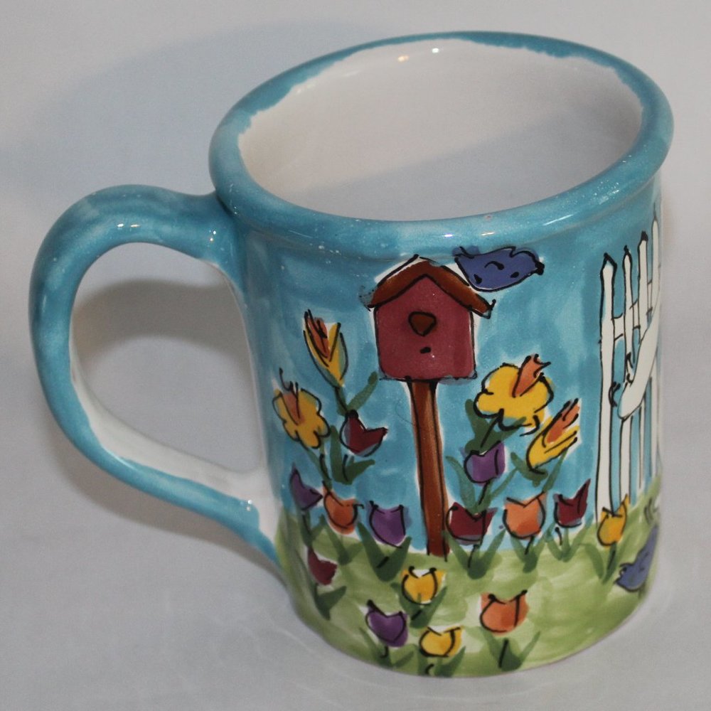 Starbuck's Limited Edition Retired Bunny Birds Flowers Mug